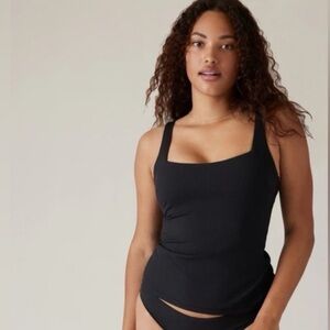NWT! Athleta Black Rib Square Neck Bra Cup Tankini - Multiple Sizes🏝️